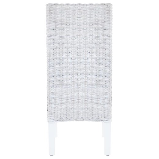 Esszimmersthle 2 Stk. Grau Kubu Rattan und Mangoholz