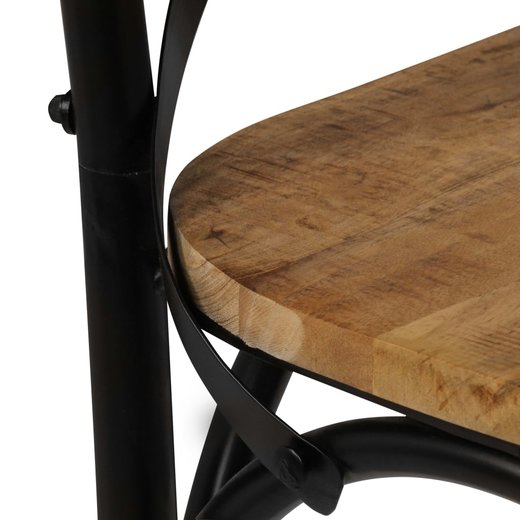 Esszimmersthle 2 Stk. Schwarz Mango-Massivholz