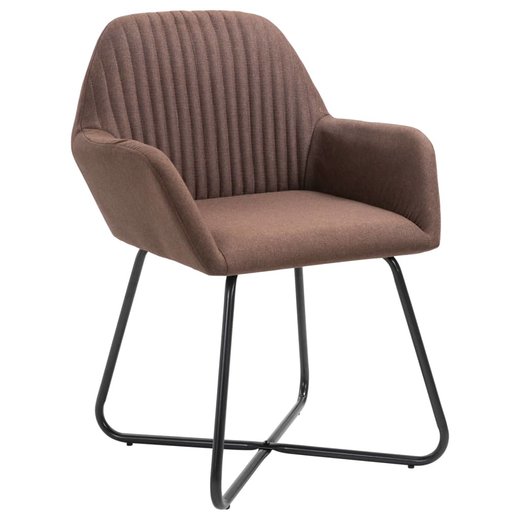 Esszimmersthle 2 Stk. Braun Stoff