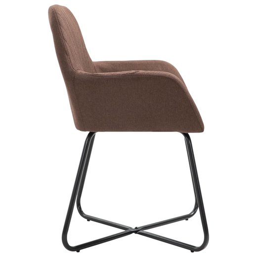 Esszimmersthle 2 Stk. Braun Stoff