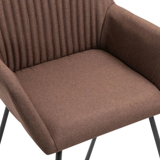 Esszimmersthle 2 Stk. Braun Stoff