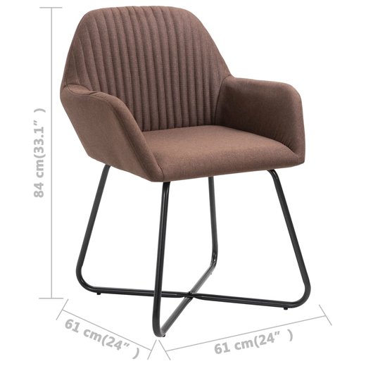 Esszimmersthle 2 Stk. Braun Stoff
