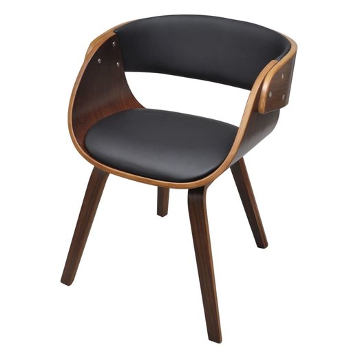 Esszimmersthle 2 Stk. Braun Bugholz und Kunstleder