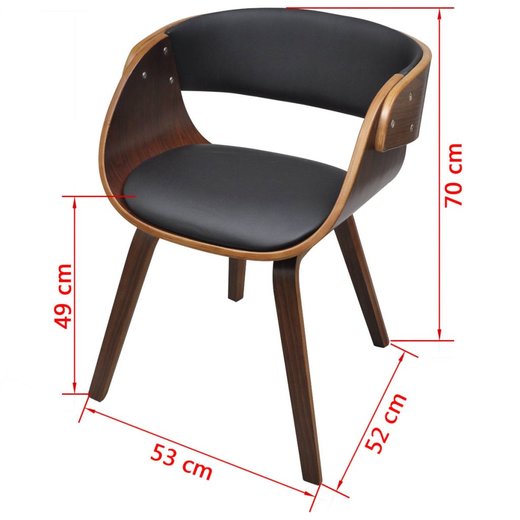 Esszimmersthle 2 Stk. Braun Bugholz und Kunstleder
