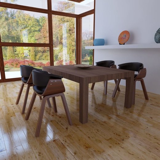 Esszimmersthle 4 Stk. Bugholz und Kunstleder