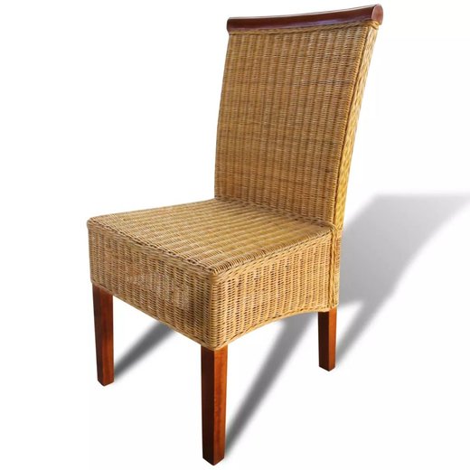 Esszimmersthle 6 Stk. Natur Rattan Braun