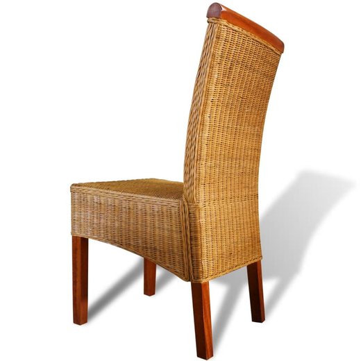 Esszimmersthle 6 Stk. Natur Rattan Braun