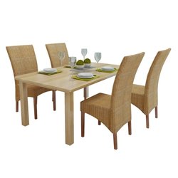 Esszimmersthle 4 Stk. Natur Rattan Braun