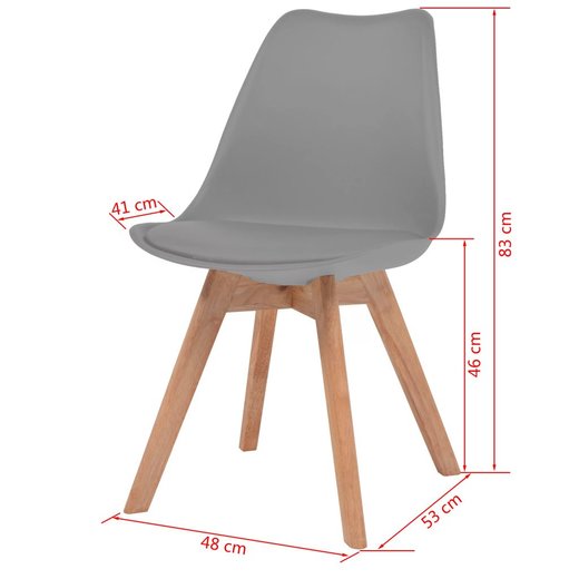 Esszimmersthle 6 Stk. Kunstleder Grau