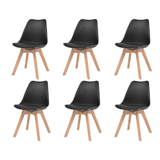 Esszimmersthle 6 Stk. Schwarz Kunstleder