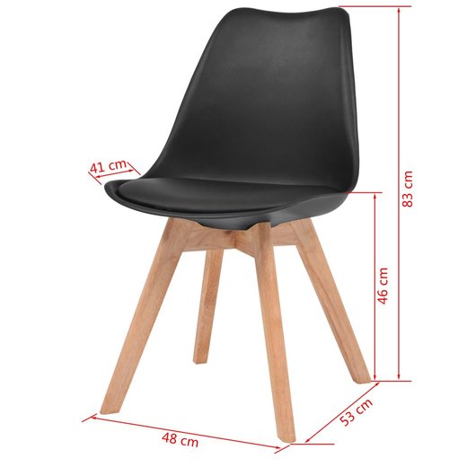Esszimmersthle 6 Stk. Schwarz Kunstleder
