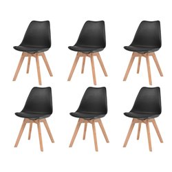 Esszimmersthle 6 Stk. Schwarz Kunstleder