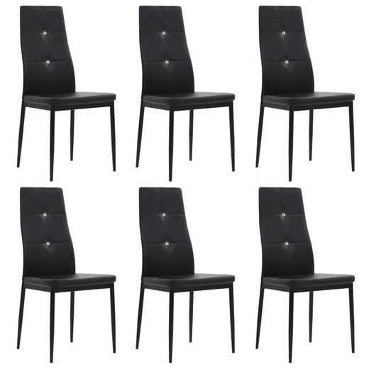 Esszimmersthle 6 Stk. Schwarz Kunstleder