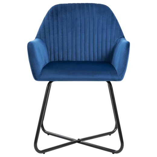 Esszimmersthle 4 Stk. Blau Samt