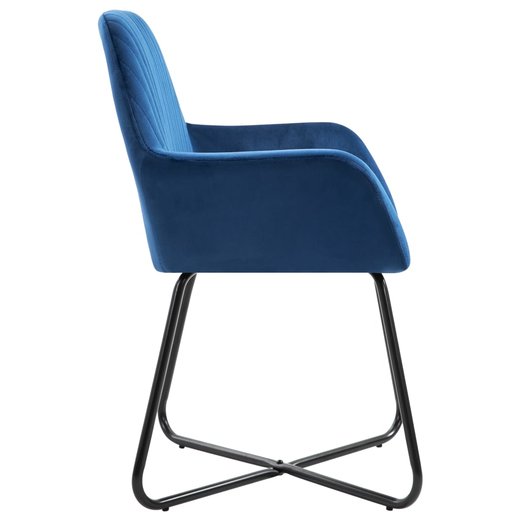Esszimmersthle 6 Stk. Blau Samt