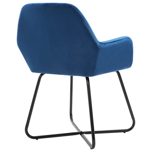 Esszimmersthle 6 Stk. Blau Samt