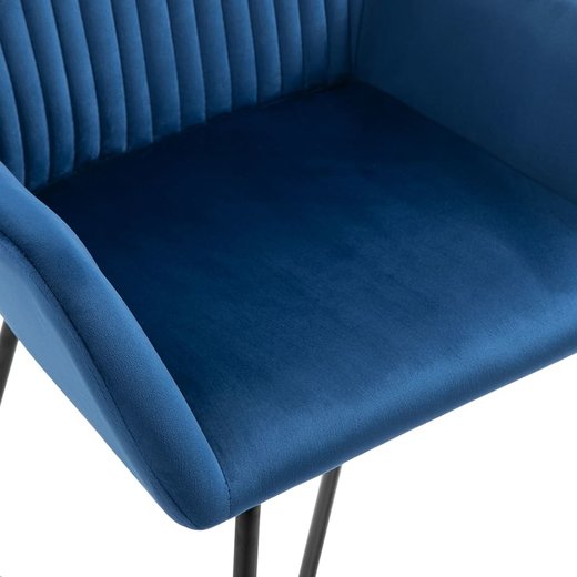 Esszimmersthle 6 Stk. Blau Samt