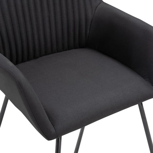 Esszimmersthle 6 Stk. Schwarz Stoff