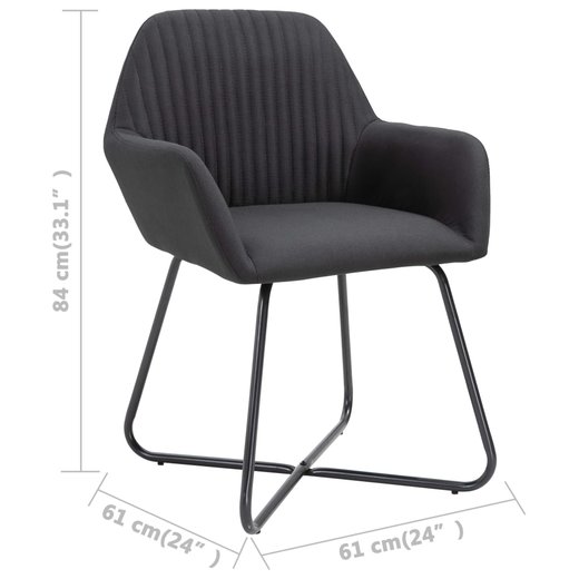 Esszimmersthle 6 Stk. Schwarz Stoff