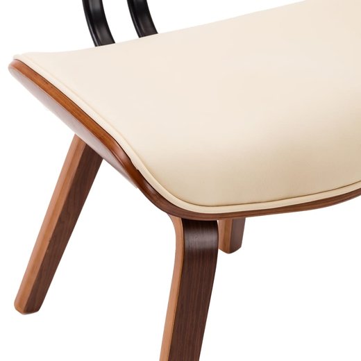 Esszimmersthle 4 Stk. Creme Bugholz und Kunstleder