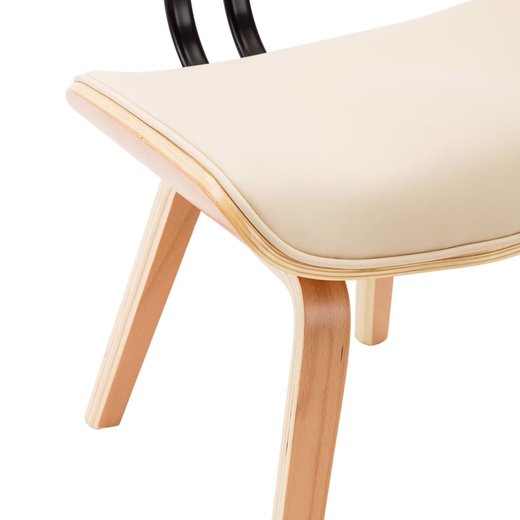 Esszimmersthle 4 Stk. Creme Bugholz und Kunstleder