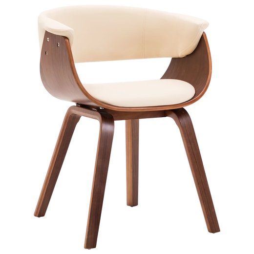 Esszimmersthle 2 Stk. Creme Bugholz und Kunstleder