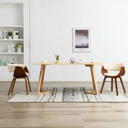 Esszimmersthle 2 Stk. Creme Bugholz und Kunstleder