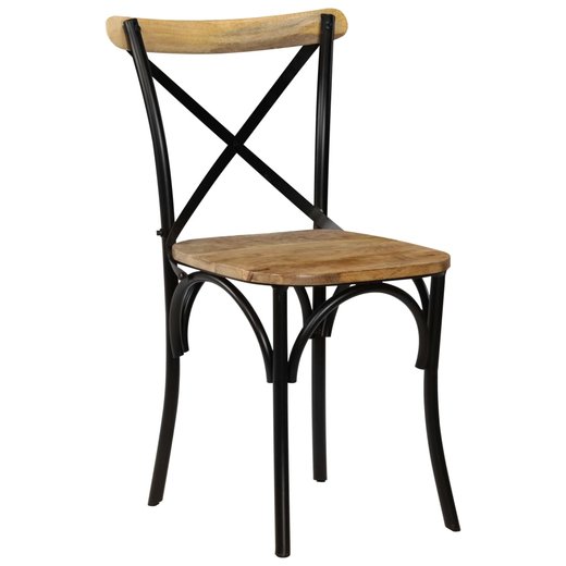 Esszimmersthle 6 Stk. Schwarz Mango-Massivholz