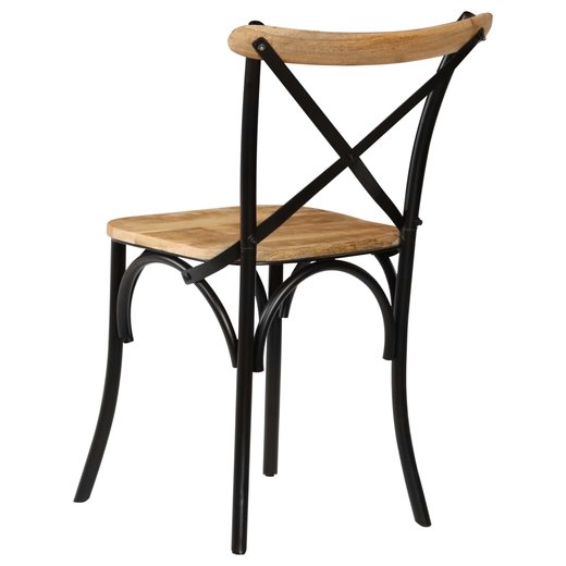 Esszimmersthle 6 Stk. Schwarz Mango-Massivholz