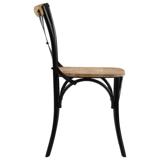 Esszimmersthle 6 Stk. Schwarz Mango-Massivholz