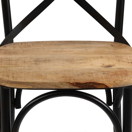 Esszimmersthle 6 Stk. Schwarz Mango-Massivholz
