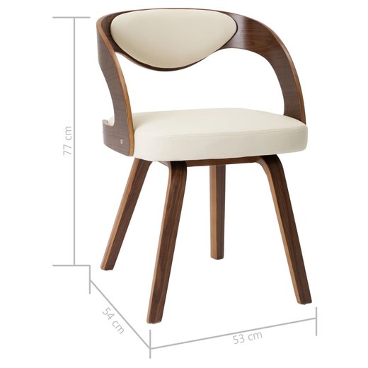 Esszimmersthle 4 Stk. Creme Bugholz und Kunstleder