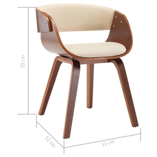 Esszimmersthle 2 Stk. Creme Bugholz und Kunstleder