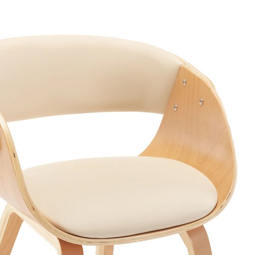 Esszimmersthle 4 Stk. Creme Bugholz und Kunstleder