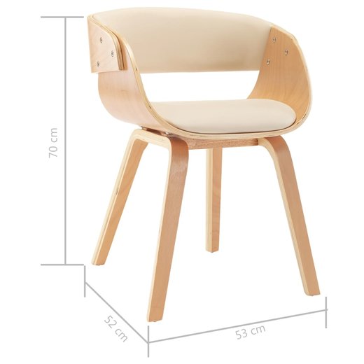 Esszimmersthle 4 Stk. Creme Bugholz und Kunstleder