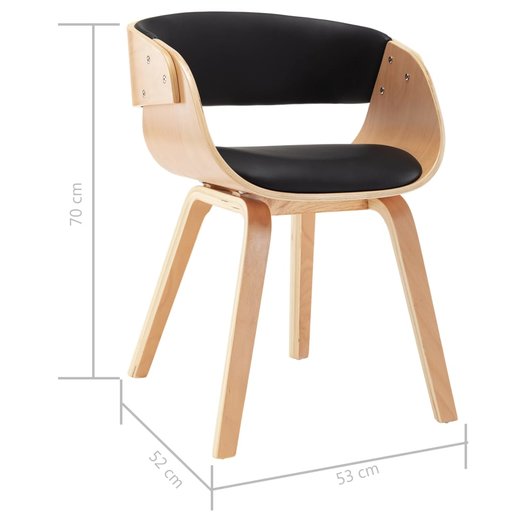 Esszimmersthle 2 Stk. Schwarz Bugholz und Kunstleder