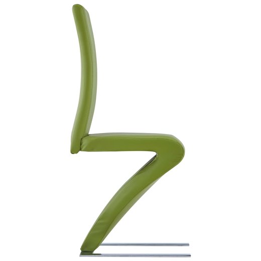 Esszimmersthle in Zick-Zack-Form 2 Stk. Grn Kunstleder