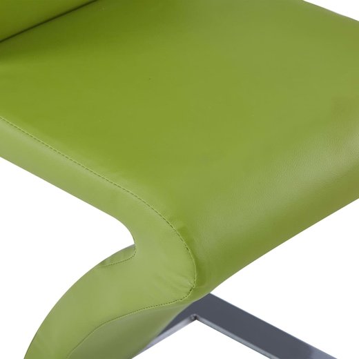 Esszimmersthle in Zick-Zack-Form 2 Stk. Grn Kunstleder