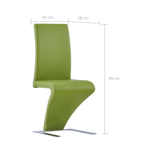 Esszimmersthle in Zick-Zack-Form 2 Stk. Grn Kunstleder