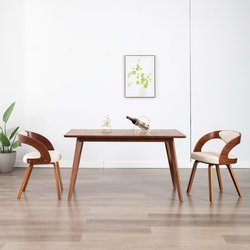 Esszimmersthle 2 Stk. Creme Bugholz und Kunstleder
