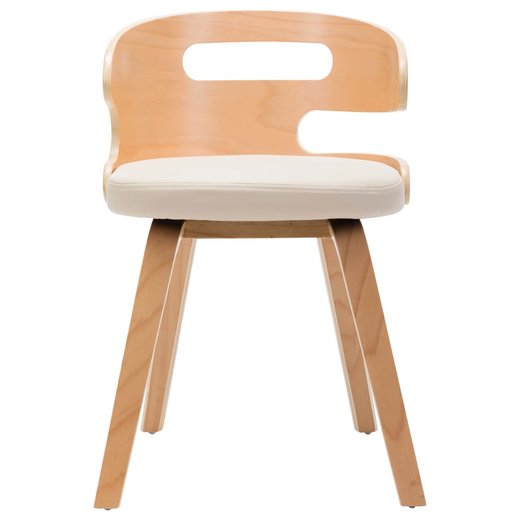 Esszimmersthle 2 Stk. Creme Bugholz und Kunstleder