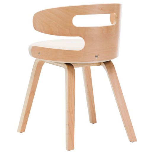 Esszimmersthle 2 Stk. Creme Bugholz und Kunstleder