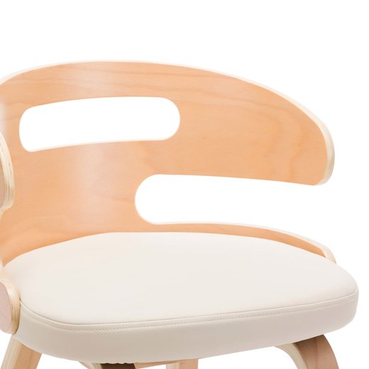 Esszimmersthle 2 Stk. Creme Bugholz und Kunstleder