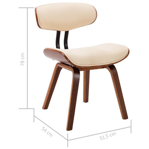 Esszimmersthle 2 Stk. Creme Bugholz und Kunstleder