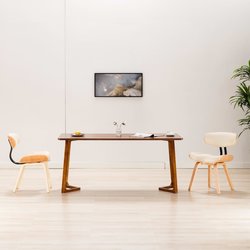 Esszimmersthle 2 Stk. Creme Bugholz und Kunstleder