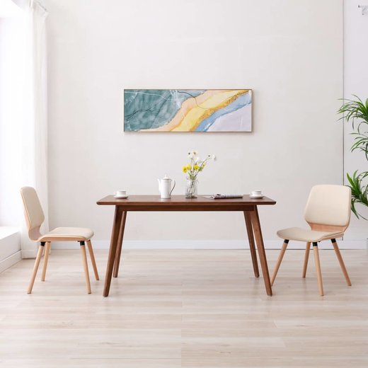 Esszimmersthle 2 Stk. Cremewei Kunstleder