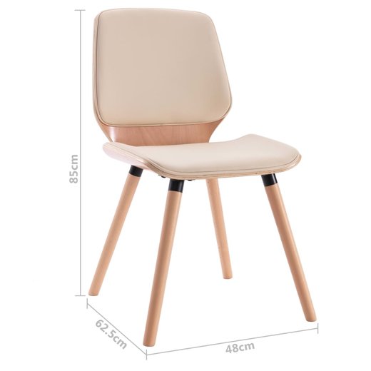 Esszimmersthle 2 Stk. Cremewei Kunstleder