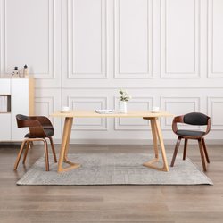 Esszimmersthle 2 Stk. Bugholz und Grau Stoff