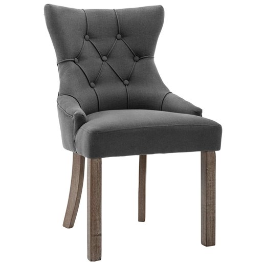 Esszimmersthle 2 Stk. Grau Stoff