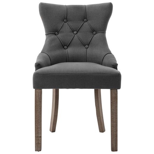 Esszimmersthle 2 Stk. Grau Stoff